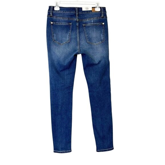 NEW Judy Blue Skinny Fit Jeans Womens Size 29 Mid Rise Patchwork - Picture 2 of 11